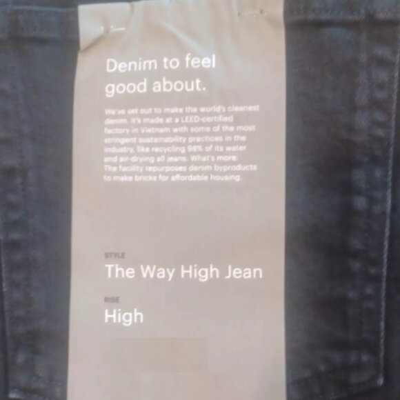 Everlane Way High Jeans low stretch black color size 35 long high rise new tags - Picture 8 of 8